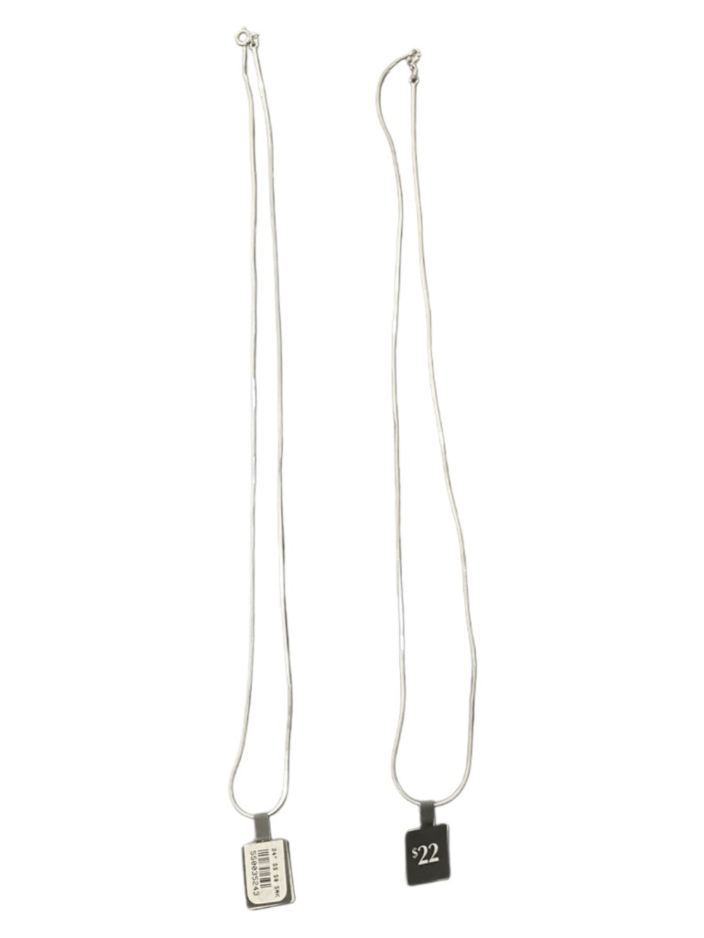 2 Sterling Silver Chain Necklaces - 24 Inch In Length - New With Original Tags